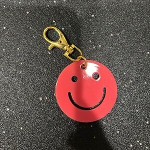Pink smiley 😃 keychain